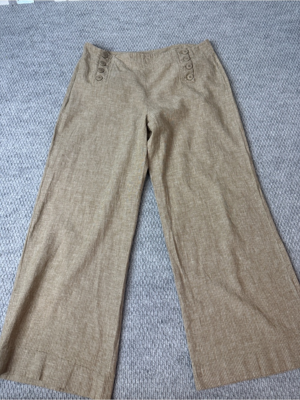 Larry Levine Crop Wideleg Linen Sailor Pants Sz 14